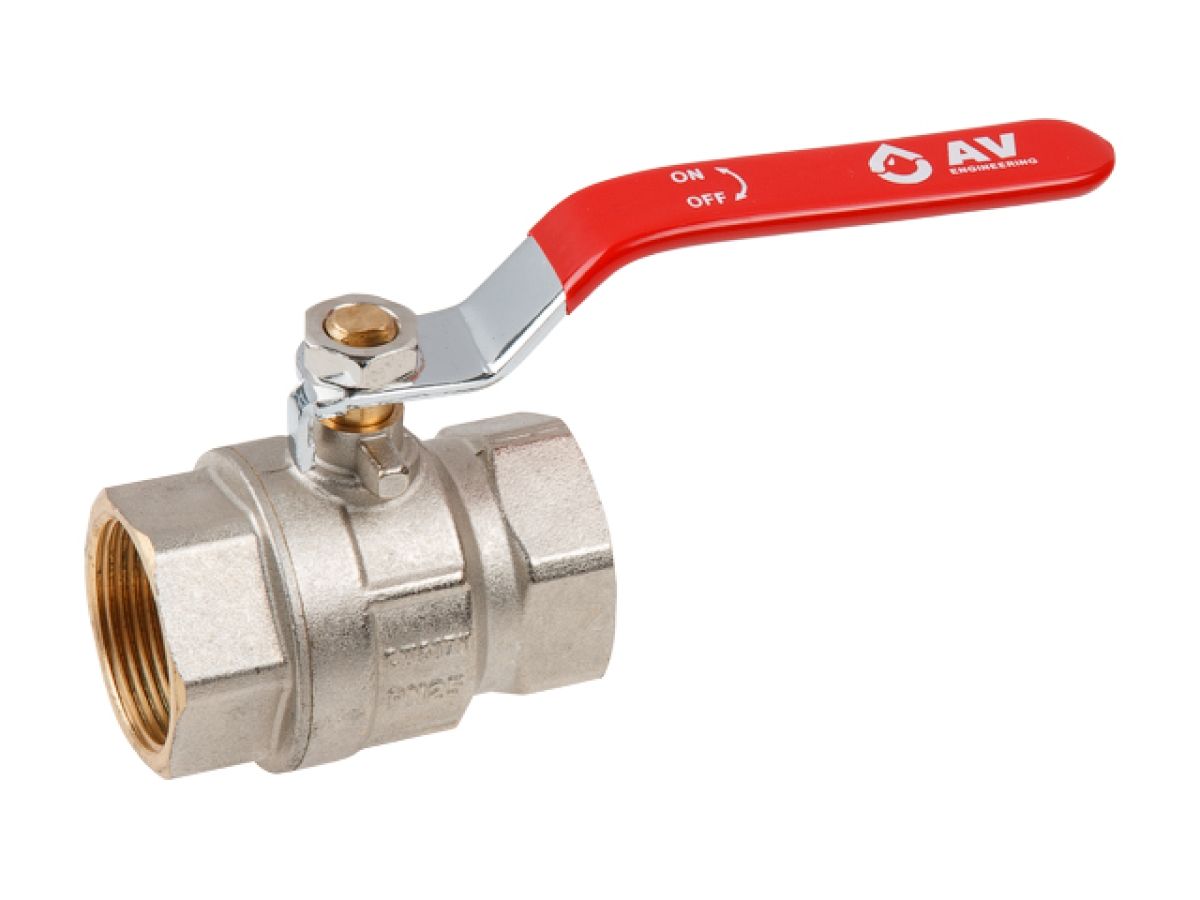 кран шаровый 1 1/4" вн.-вн. ручка pn25, av engineering (латунь, макс.  25 бар, макс.  110 °с) ave090114 от BTSprom.by