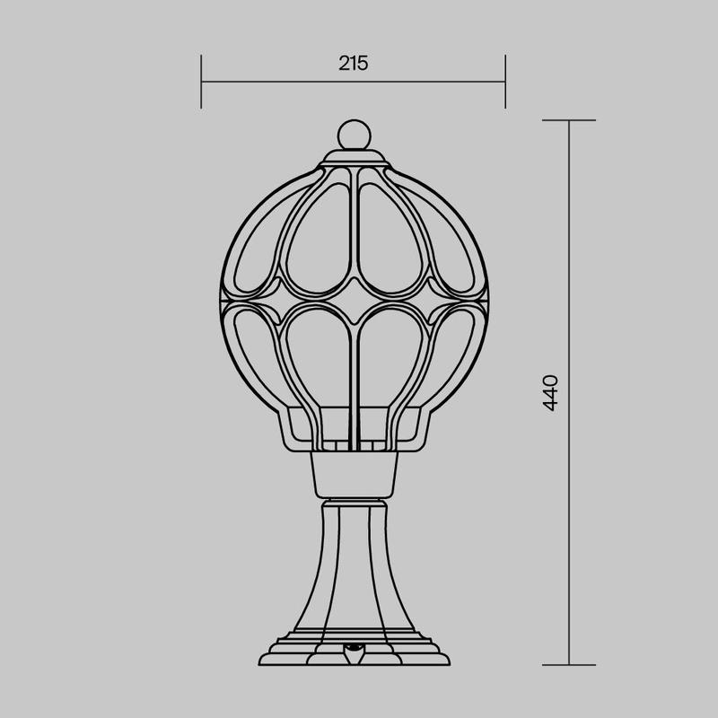  Светильник Via 1х60Вт E27 IP44 ландшафтный Maytoni O024FL-01G фото в каталоге от BTSprom.by