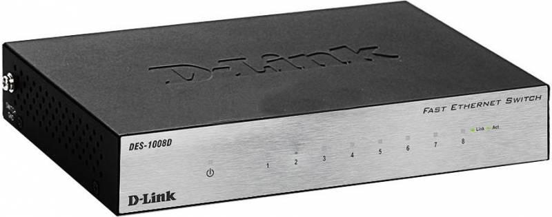 коммутатор неуправляемый des-1008d/l2b 8х100мбит d-link 1184068 от BTSprom.by