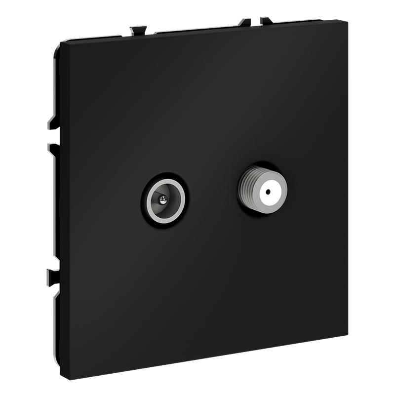  Розетка телевизионная оконечная TV + SAT 2-м СП S70 механизм черн. матов. Voltum VLS060408 фото в каталоге от BTSprom.by