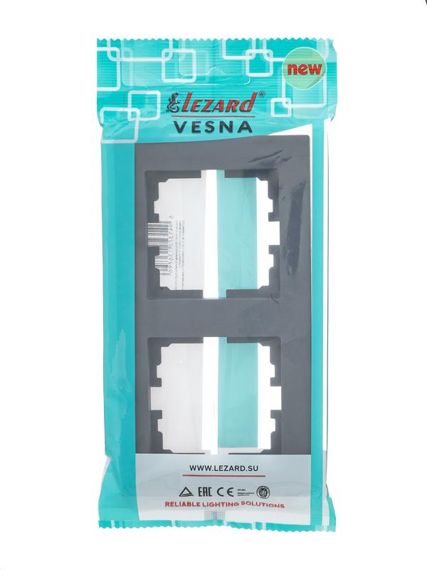 рамка 2-местн. вертик. vesna графит lezard 742-3400-152 от BTSprom.by рамка 2-местн. вертик. vesna графит lezard 742-3400-152 от BTSprom.by
