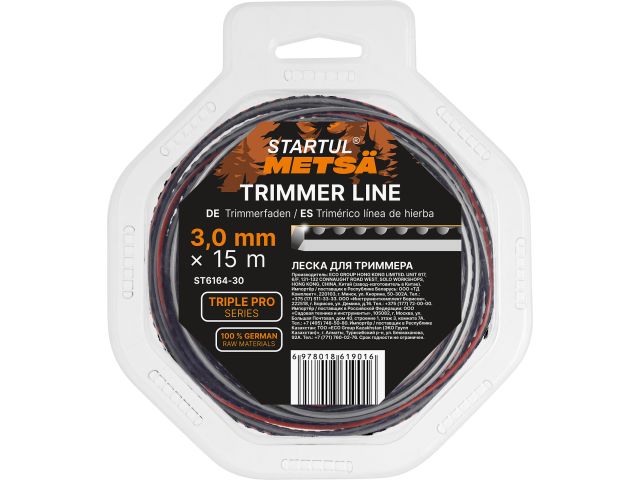 леска ф 3.0 мм х 15 м зубчатый квадрат сеч. triple pro startul metsa (трехкомпонентная) st6164-30 от BTSprom.by