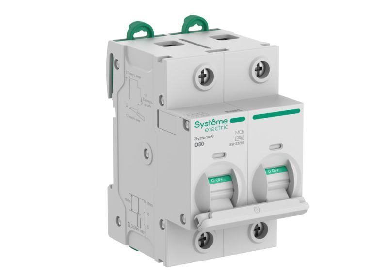 выключатель автоматический 2п d 80а 10ка systeme9 400в 27мм se s9h33280 от BTSprom.by