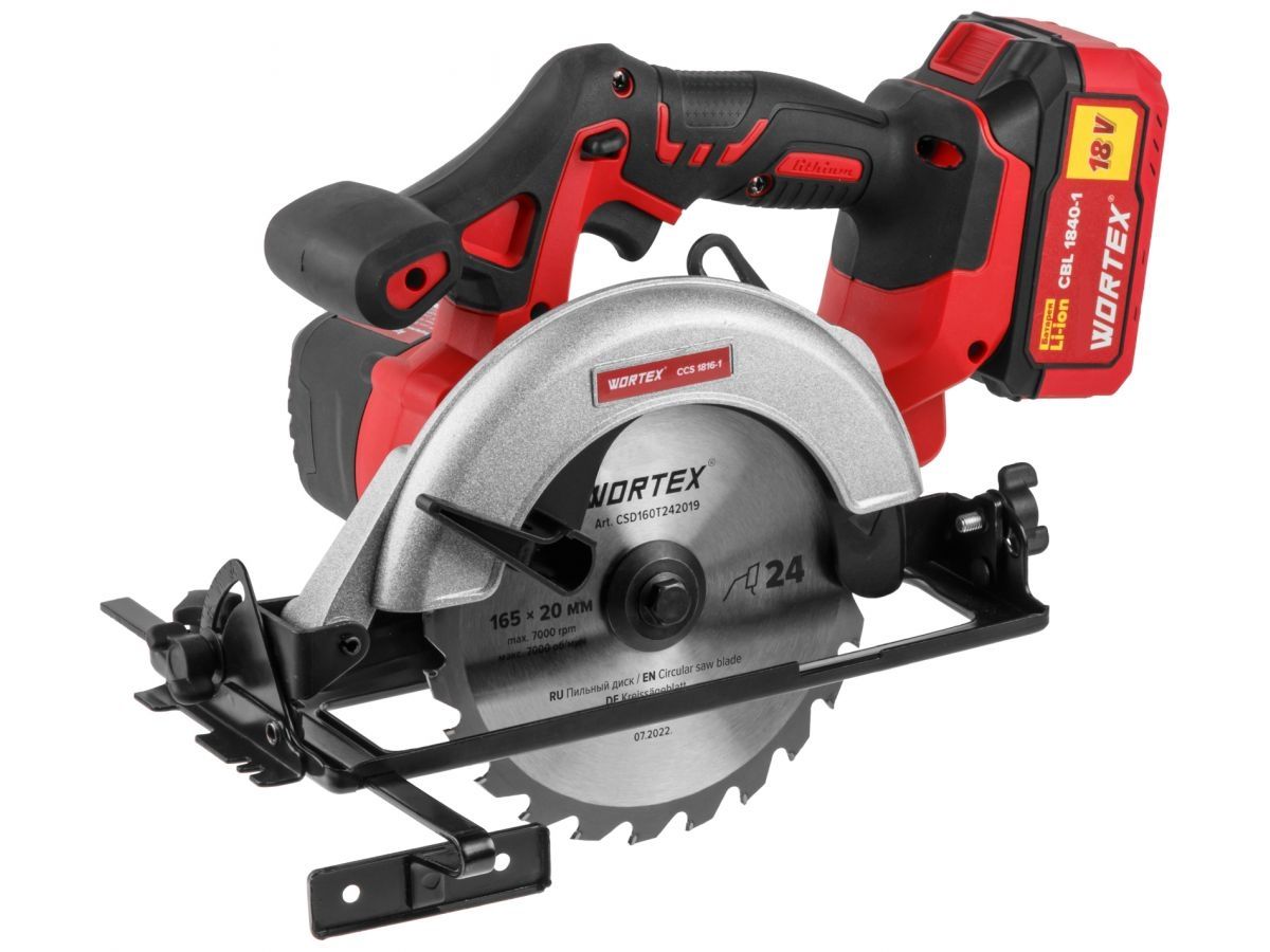 Аккум. циркулярная пила WORTEX CCS 1816-1 в чем. ALL1 XLT SET 18 В, 165 мм, до 55 мм, 4 Ач (18.0 В, АКБ 1х4 А*ч, ЗУ 2А, 165х20 мм, до 55 мм) 0329349 фото в каталоге от BTSprom.by