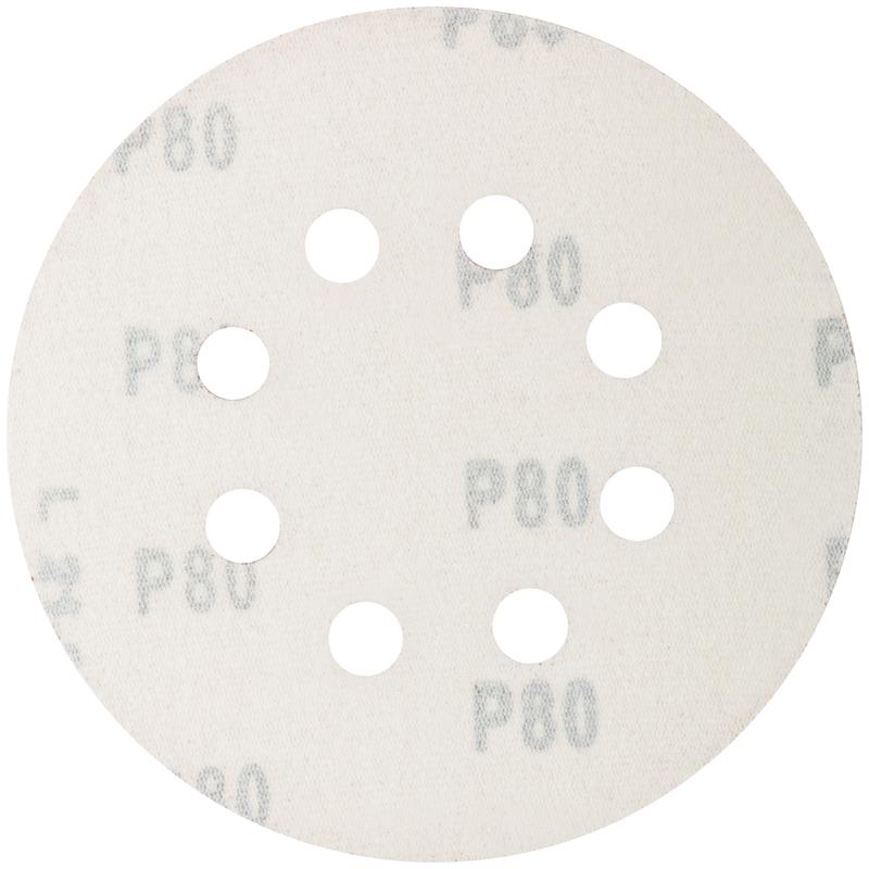  Набор кругов абразивных шлифовальных перфорированных на ворсовой основе под "липучку" Р80 125мм (уп.5шт) Profi Cutop 85-619 фото в каталоге от BTSprom.by