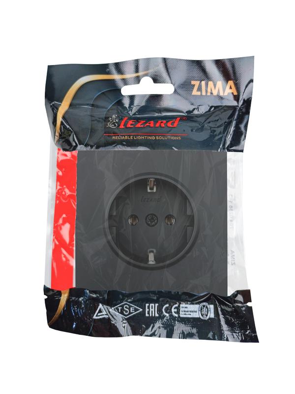  Розетка 1-мест. с/з ПБТ СП ZIMA IP20 16А безвинт. зажим черн. бархат LEZARD 704-4288-122BQC фото в каталоге от BTSprom.by
