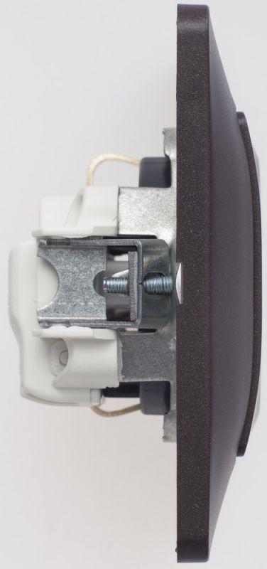  Розетка 1-м СП 1мод. Glossa 16А IP20 с заземл. в сборе шоколад SE GSL000842 фото в каталоге от BTSprom.by