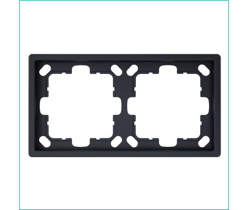 рамка 2-м сп fd черн. матов. soft touch jasmart fd1002pbm от BTSprom.by