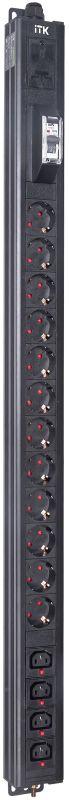блок распределения питания base pdu pv1111 22u 1ф 16а 12schuko 4c13 2.6м schuko itk bs-pv12-12d-04c13-11 от BTSprom.by