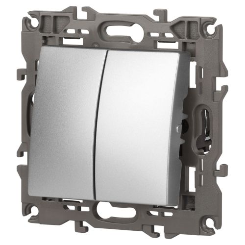  Выключатель 2-кл. СП Elegance 14-1104-03 10А IP20 250В 10AX механизм алюм. Эра Б0034232 фото в каталоге от BTSprom.by