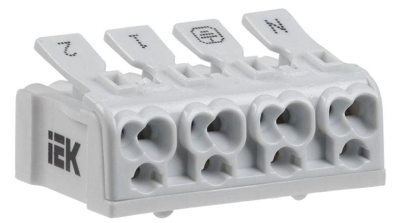 клемма пружинная соединительная кспн4-2l+n+pe iek ukz-b06-4p-f1-e0-10 от BTSprom.by