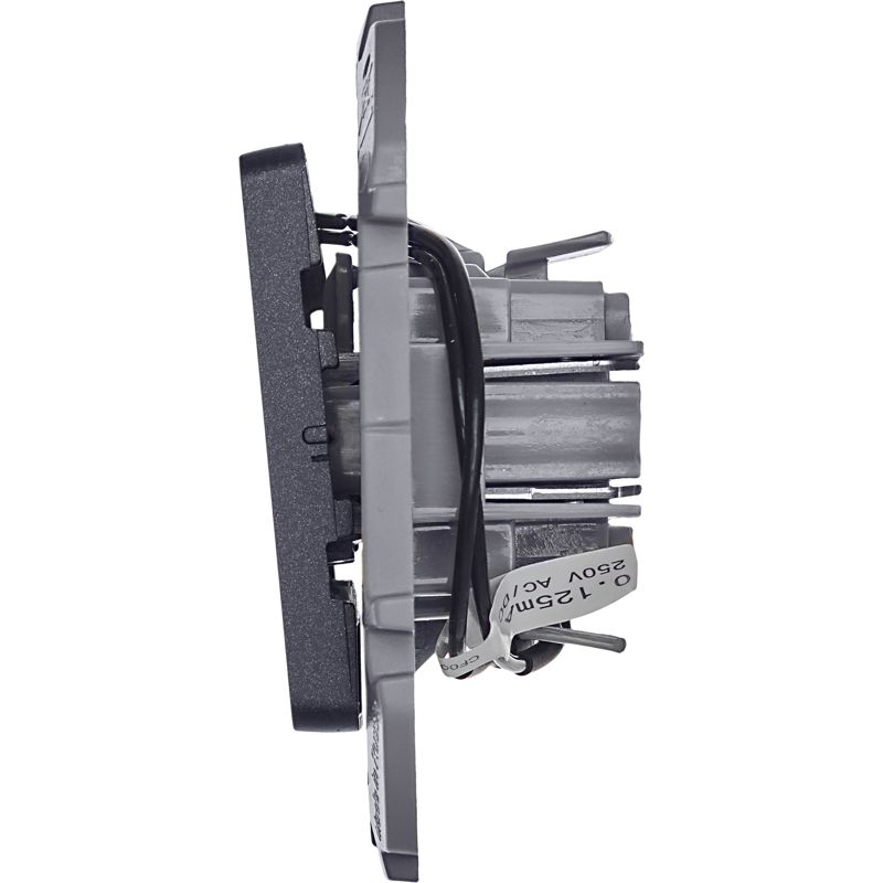  Выключатель 1-кл. Inspiria 10А IP20 250В 10AX с подсветкой/индикацией механизм антрацит IEK 673613 фото в каталоге от BTSprom.by