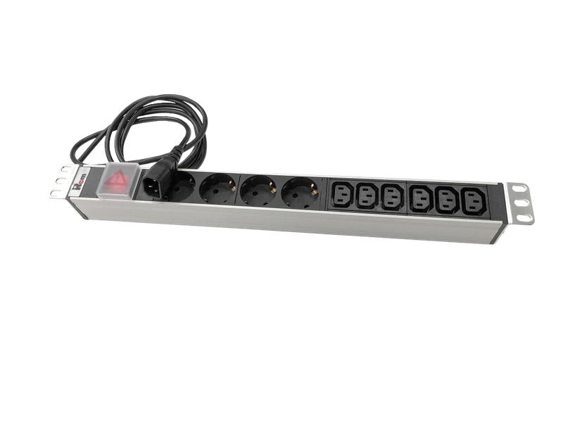 блок розеток rem-10 с выкл. 4 sсhuko 6 iec 60320 c13 10а алюм. 19дюйм шнур 1.8м iec 60320 c14 r-10-4s-6c13-v-440-1.8 rem 1826452 от BTSprom.by