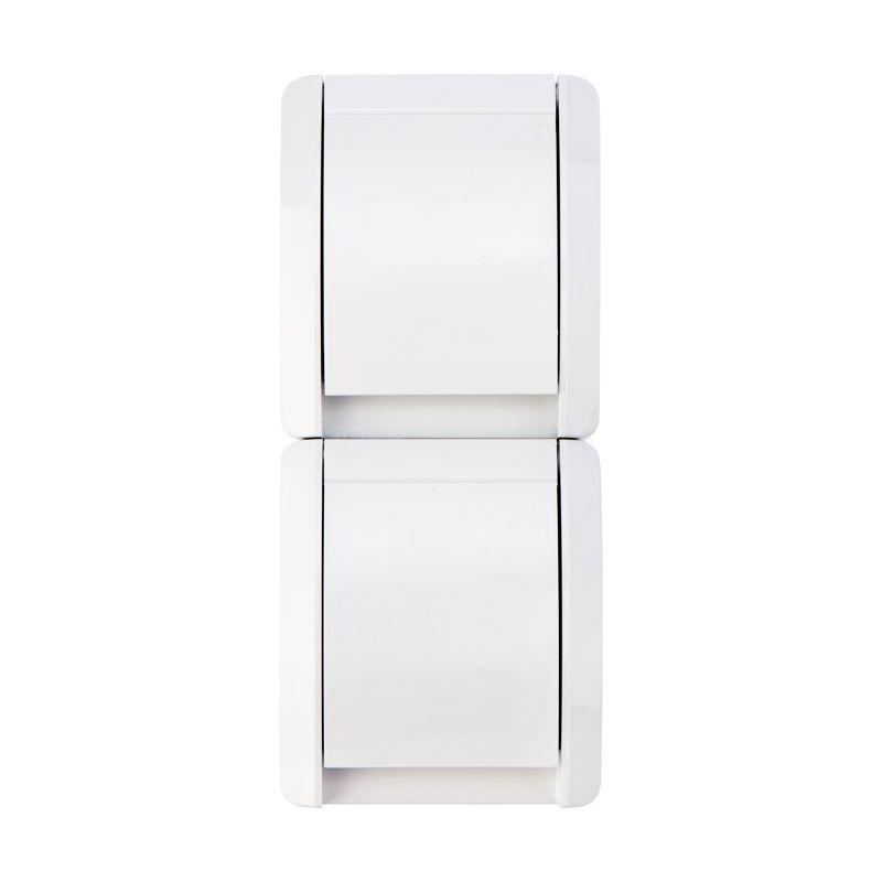  Блок розеток 2-м ОП INDUSTRIAL IP54 вертик. с заземл. керамика бел. Kranz KR-78-0801 фото в каталоге от BTSprom.by