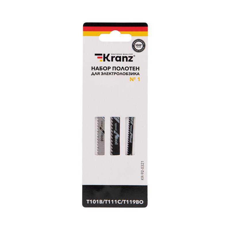  Набор полотен для электролобзика № 1 T101B/T111C/T119BO 3шт Kranz KR-92-0321 фото в каталоге от BTSprom.by