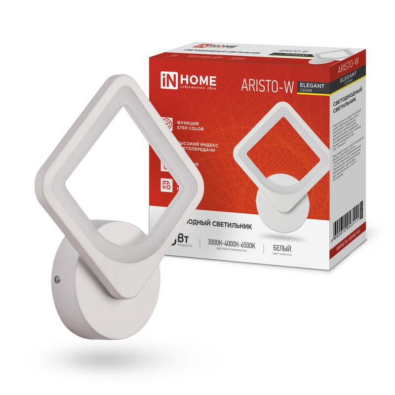 светильник светодиодный elegant aristo-w 15вт 3000-6500к 1050лм 230в step color бел. in home 4690612043111 от BTSprom.by