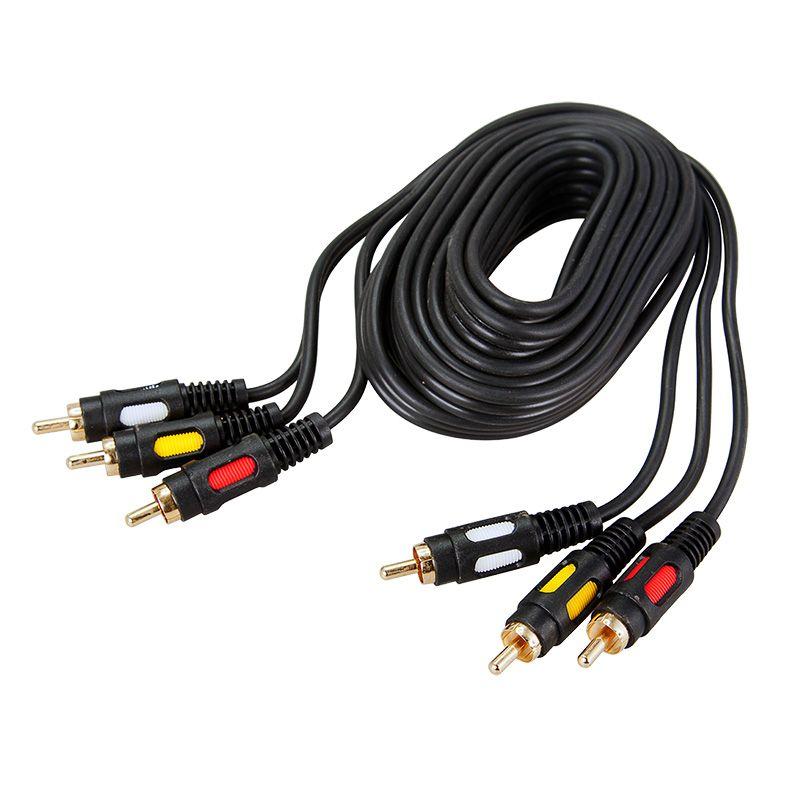 шнур 3rca plug - 3rca plug 5м (gold) rexant 17-0215 от BTSprom.by
