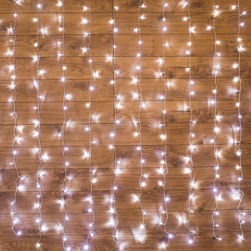 гирлянда светодиодная "светодиодный дождь" 2.5х2м 300led бел. 16вт 230в ip20 свечение с динамикой провод прозр. neon-night 235-055 от BTSprom.by