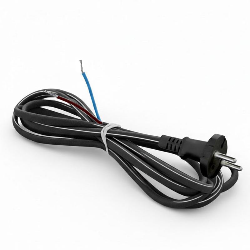 шнур сетевой с вилкой 2м без заземл. 10а пвс 2х1 черн. domtok 2774 от BTSprom.by