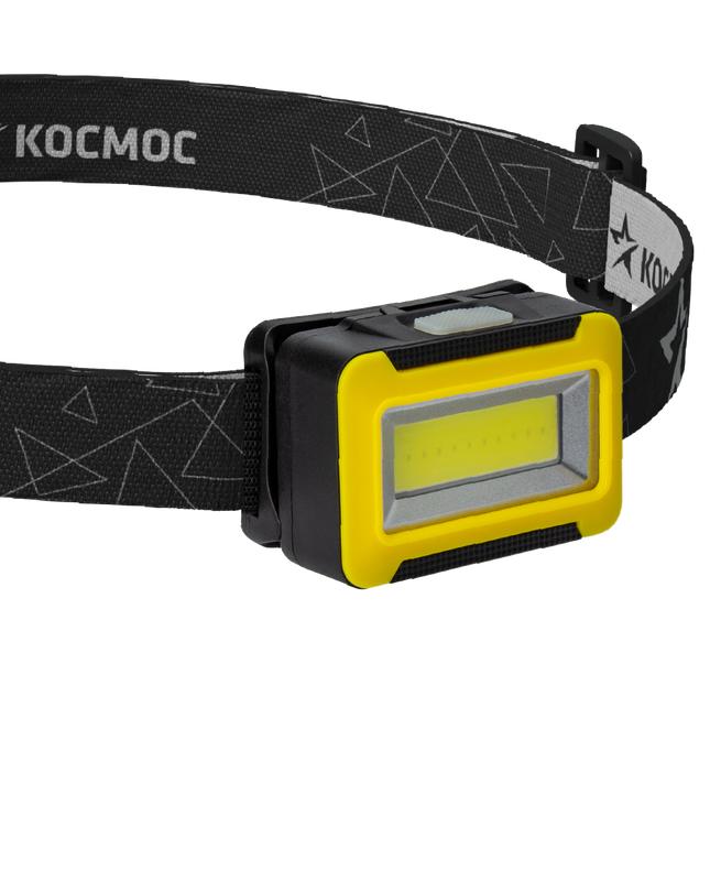 фонарь налобный 3вт cob led 3xaaa корпус abs-пластик регулируемый эласт. ремешок космос koc518b от BTSprom.by