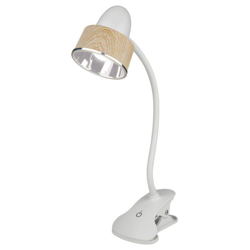 светильник настольный tld-557 brown/led/350lm/5500k/dimmer 5вт «прищепка» сенсор. выкл. uniel ul-00004138 от BTSprom.by