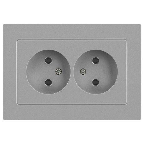 розетка 2-м сп accent 6-204-03 16а ip20 250в 2p al/cu алюм. intro б0063453 от BTSprom.by
