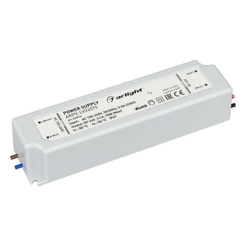 блок питания arpv-lv24075 24в 3.1а 75вт ip67 пластик 2 года arlight 012016 от BTSprom.by