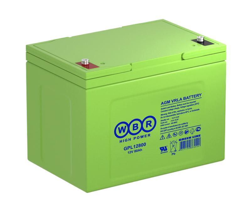 аккумулятор 12в 80ач wbr gpl12800 wbr от BTSprom.by