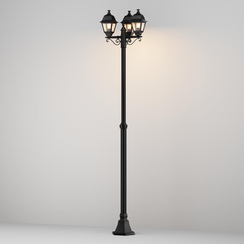  Светильник Abbey Road 3х60Вт E27 IP44 садово-парковый Maytoni O003FL-03B фото в каталоге от BTSprom.by