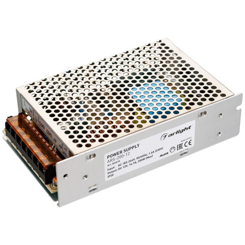 блок питания ars-200-12 12в 16.7а 200вт ip20 сетка 2 года arlight 023610 от BTSprom.by