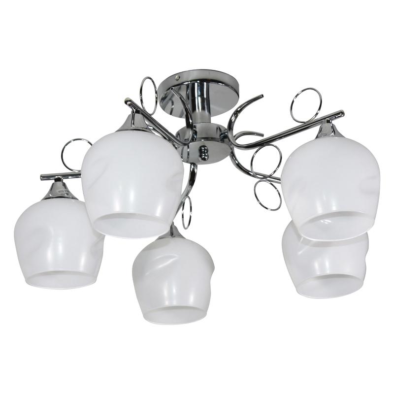 светильник нпб 01-5х60-158 11280-3/5 (плафон 8313) e27 потолочный хром иу элетех 1005405181 от BTSprom.by