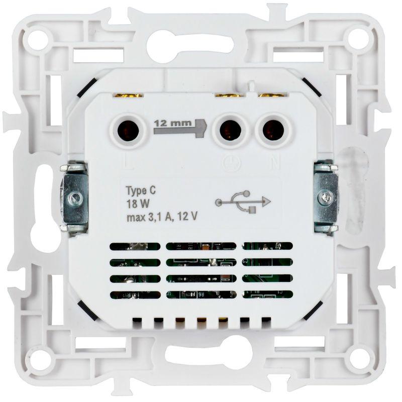  Розетка SKANDY 18Вт 16А с заземл. защ. шторки с USB C SK-R17S серебр. IEK SK-R14-16-U14-018-K23 фото в каталоге от BTSprom.by