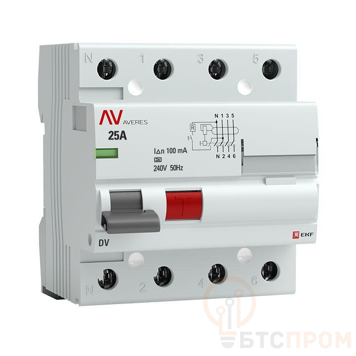 Выключатель дифференциального тока (УЗО) 4п 25А 100мА тип A DV AVERES EKF rccb-4-25-100-a-av фото в каталоге от BTSprom.by  Выключатель дифференциального тока (УЗО) 4п 25А 100мА тип A DV AVERES EKF rccb-4-25-100-a-av фото в каталоге от BTSprom.by