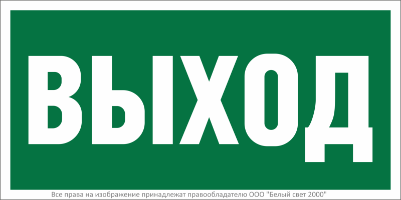 знак безопасности npu-2010.e22 "выход" белый свет a17596 от BTSprom.by