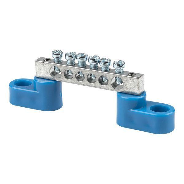 шина нулевая n 6х9 6 отвер. цинк 2 син. угловых изолятора ekf sn1-63-06-2 от BTSprom.by