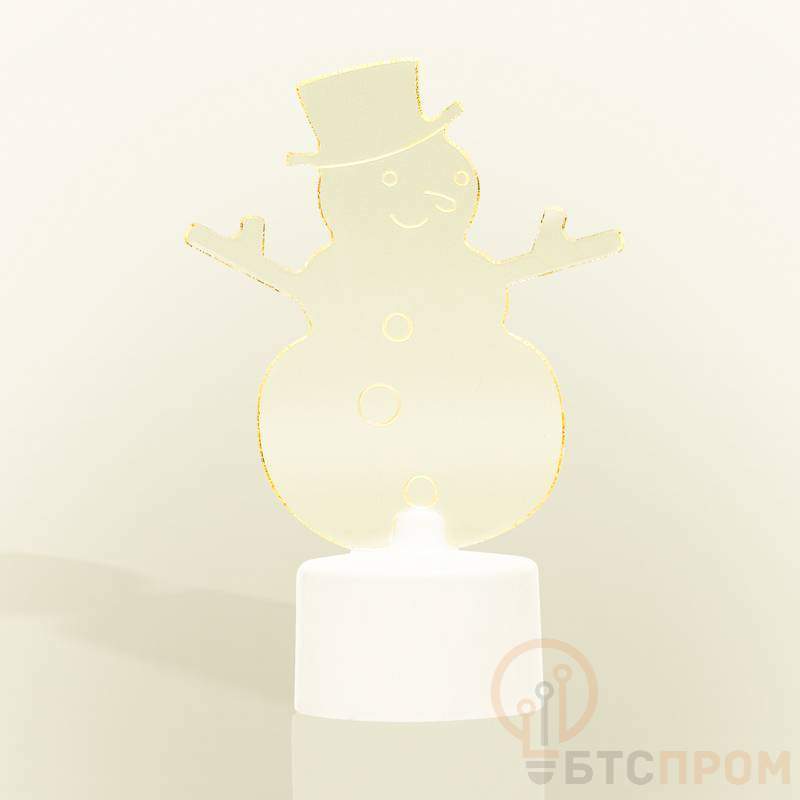  Фигура светодиодная "Снеговик в шляпе" 10см 1LED RGB 0.1Вт 4.5В IP20 на подставке элементы питания 3хAG13(LR44) (в компл.) Neon-Night 501-043 фото в каталоге от BTSprom.by