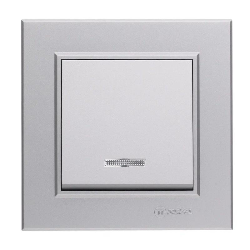 выключатель 1-кл. сп karea 10а ip20 сереб. с подсветкой makel 56065021 от BTSprom.by