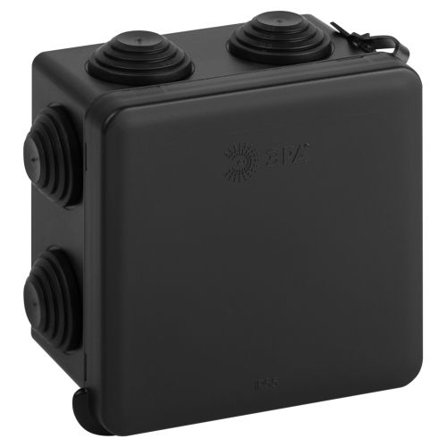 коробка распаячная оп 80х80х50мм ip55 с гермовводами 7 входов прямой монтаж черн. kor-80-80-50-7gv-mp-b эра б0069878 от BTSprom.by