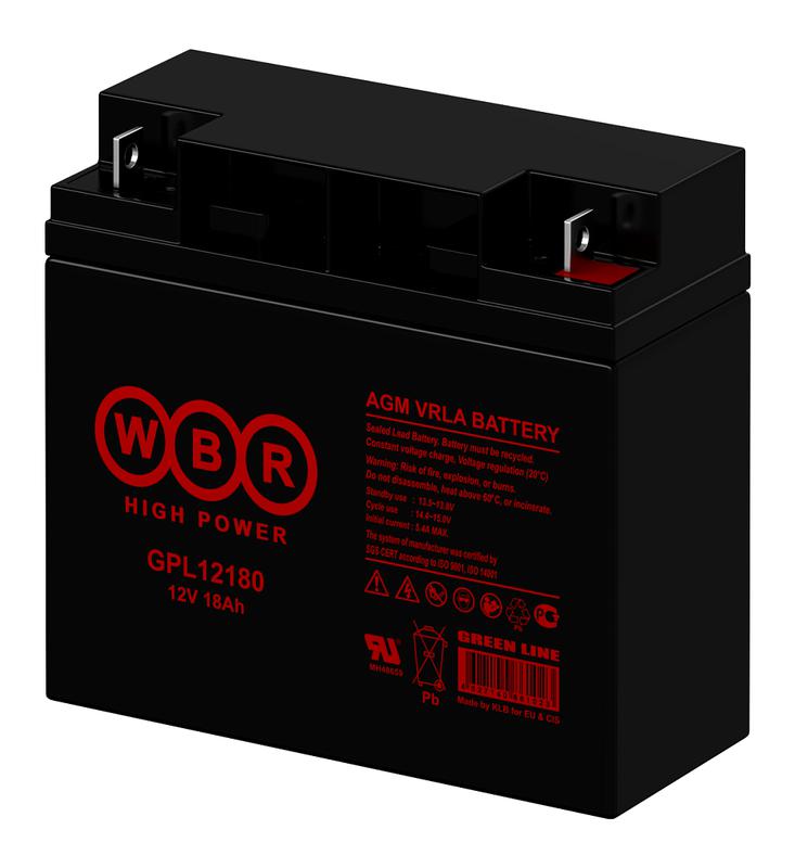  Аккумулятор 12В 18А.ч WBR GPL12180 WBR фото в каталоге от BTSprom.by