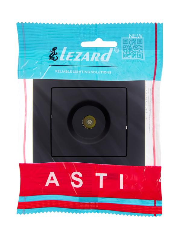  Розетка телевизионная оконечная TV СП ASTI IP20 в сборе черн. бархат LEZARD 7081-4242-130 фото в каталоге от BTSprom.by