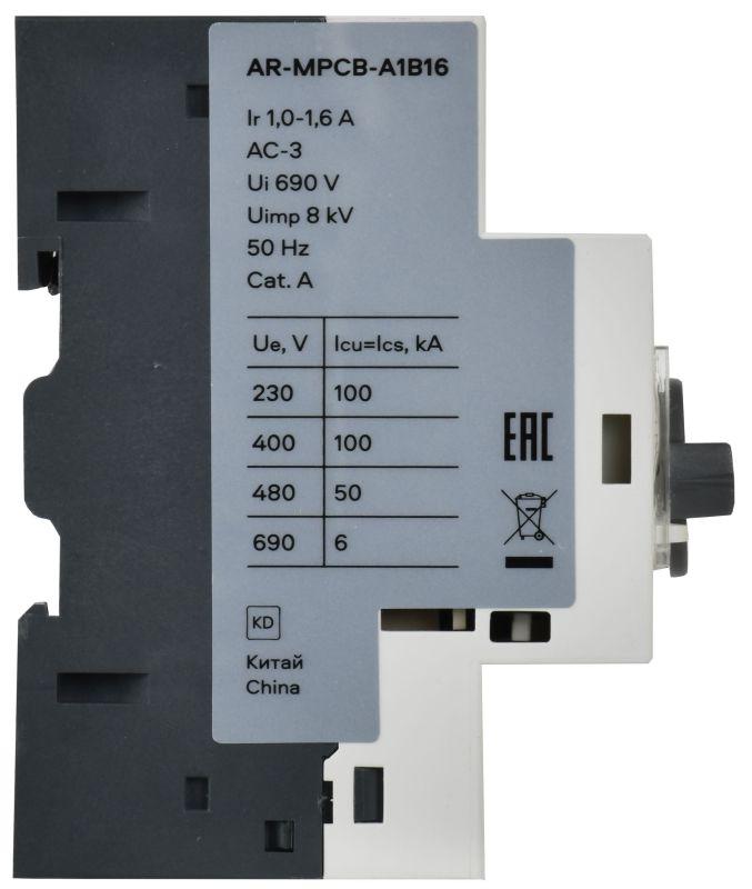  Выключатель автоматический защиты двигателя A1 GV2P 1-1.6А ARMAT IEK AR-MPCB-A1B16 фото в каталоге от BTSprom.by