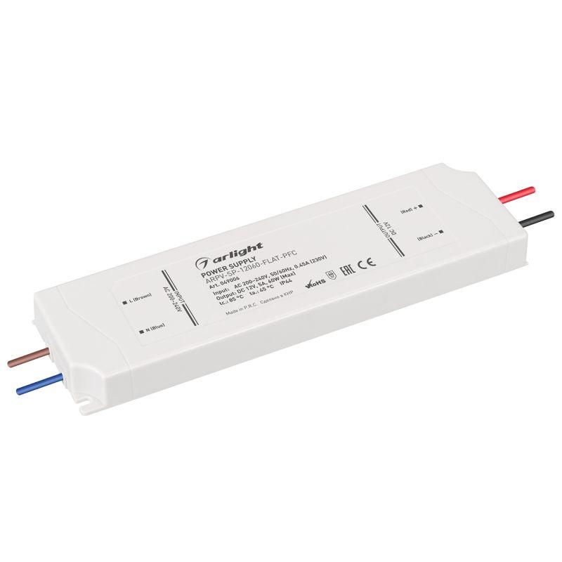 блок питания arpv-sp-12060-flat-pfc (12в 5а 60вт) ip44 пластик arlight 049006 от BTSprom.by