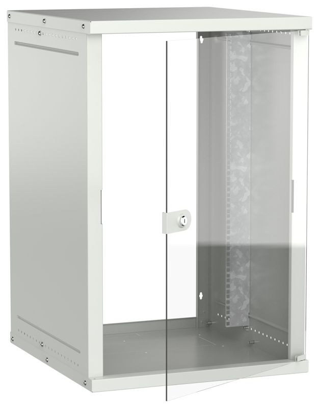 шкаф настенный 18u 600х650мм дверь стеклян. сер. generica lwe3-18u67-gf-g от BTSprom.by