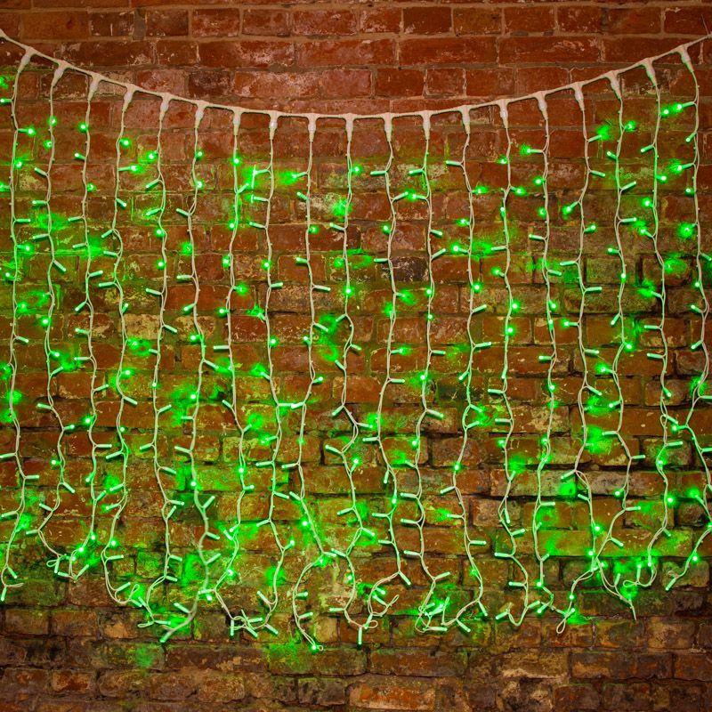  Гирлянда светодиодная "Светодиодный Дождь" 2х1.5м 360LED зел. 23Вт 230В IP67 постоян. свечение провод каучук бел. Neon-Night 237-114 фото в каталоге от BTSprom.by