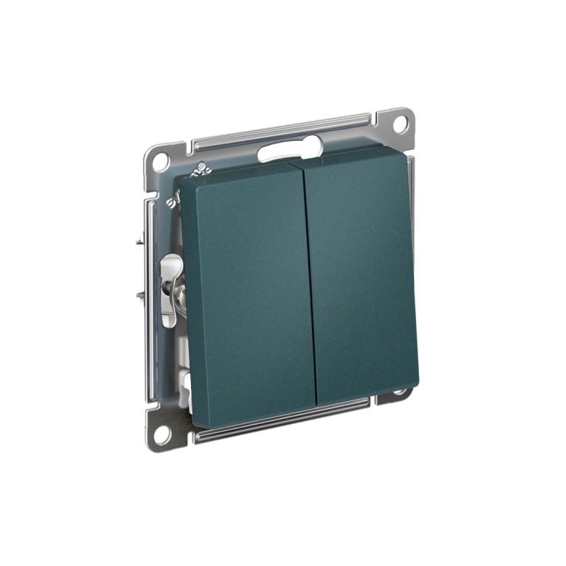 выключатель 2-кл. atlasdesign (сх. 2) 10а с самовозвратом механизм изумруд se atn000817 от BTSprom.by