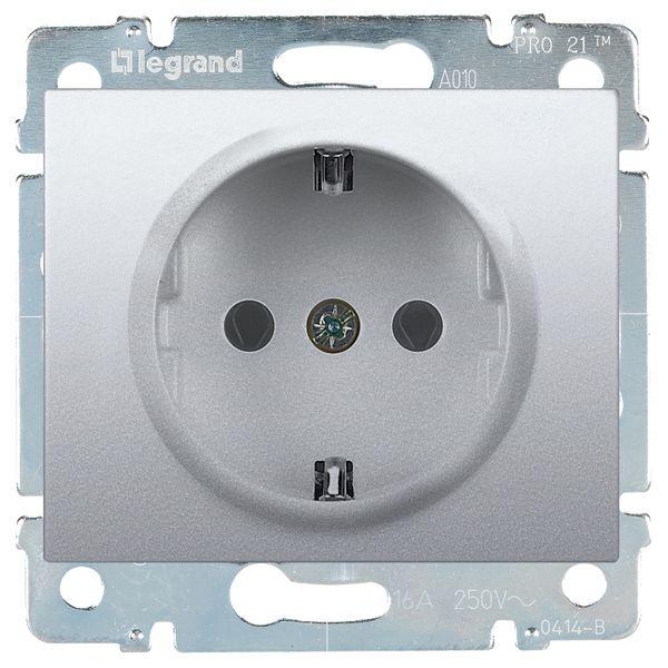 розетка 1-м сп galea life 16а ip20 2p+e с заземл. защ. шторки немецк. стандарт с лицев. панелью механизм алюм. leg 771363 от BTSprom.by