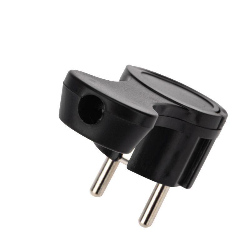  Вилка Евро угловая 16А с заземл. плоская за шкаф черн. Rexant 16-0736 фото в каталоге от BTSprom.by