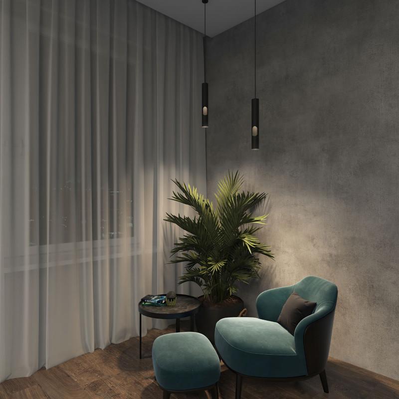  Светильник 15Вт GU10 IP20 LED подвесной с декоративным вырезом алюм. черн. DENKIRS 680440 фото в каталоге от BTSprom.by