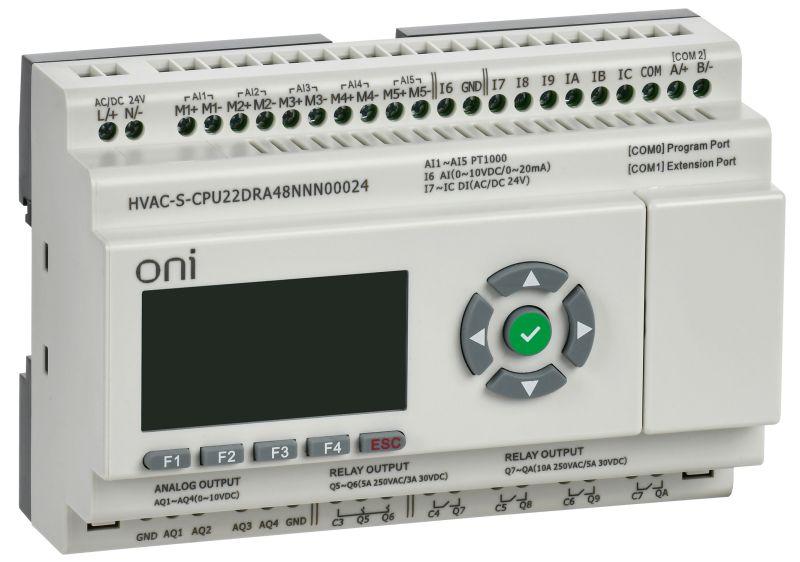 контроллер программируемый логический hvac s цпу 8di 8do 1ai 4pt 2ao led дисплей rs485 24в dc oni hvac-s-cpu22dra48nnn00024 от BTSprom.by