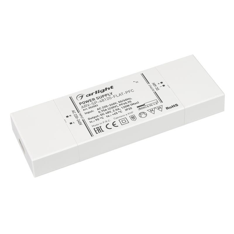 блок питания arv-sp-48120-flat-pfc 48в 2.5а 120вт ip20 пластик arlight 052083 от BTSprom.by